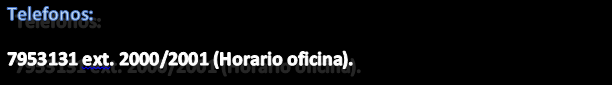 Telefonos:  
2186263 - 2185411 - 3125259749  (Horario oficina)
